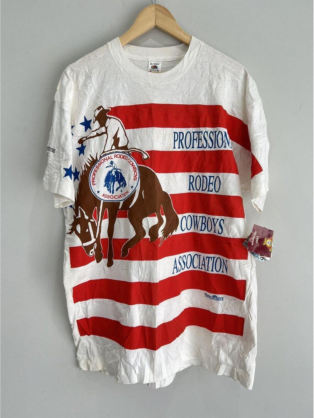 Vintage Cowboys Aop Tee Shirt Rodeo striped horse animal